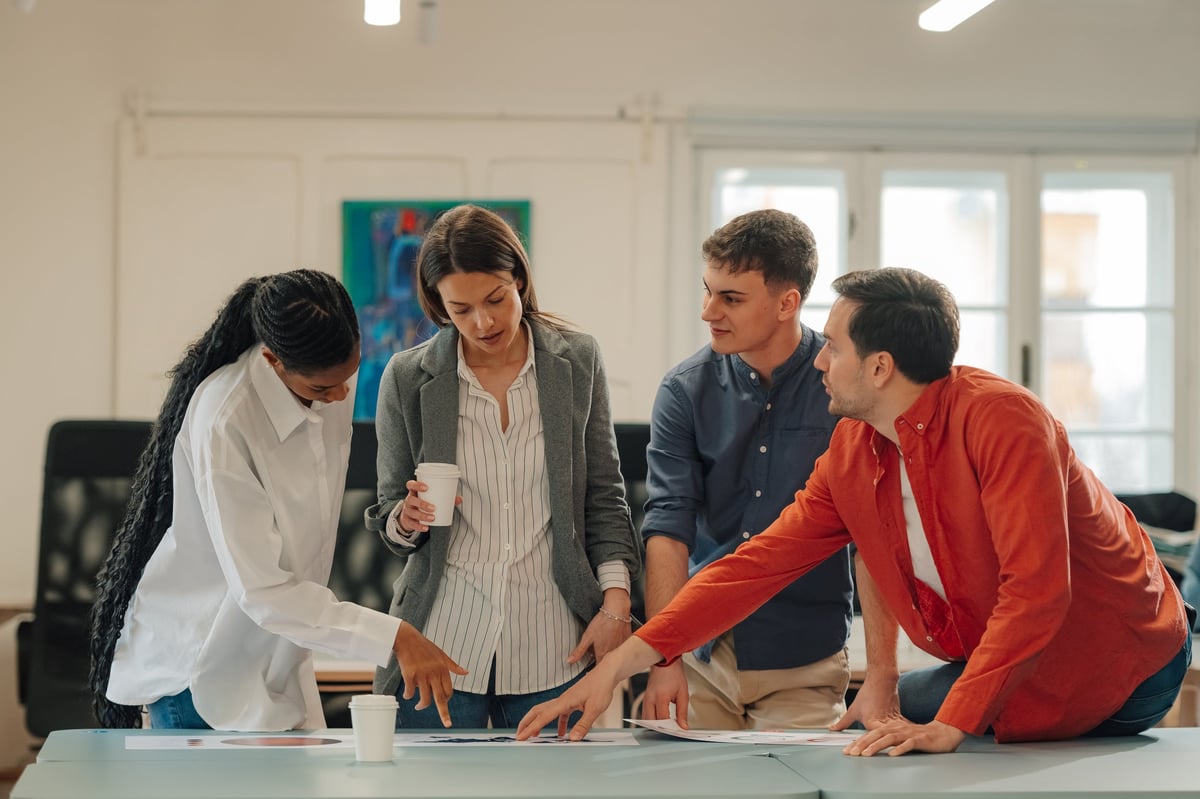 Marketing team analyzing strategy